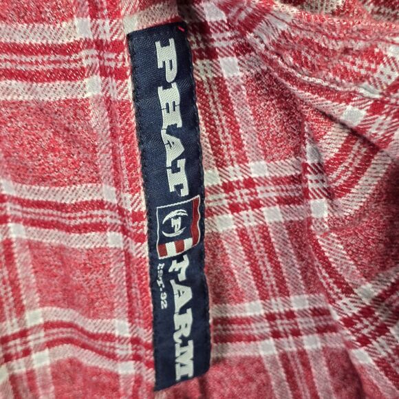 Phat Farm Red Plaid Flannel Shirt XXL Logo Vintage Made in Korea Streetwear Fall - Picture 7 of 15